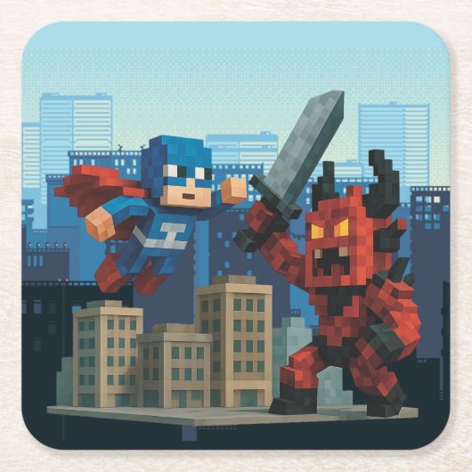 Superhero Skyblade Showdown Canvas tas Kartonnen Onderzetters (Voorkant)