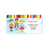 Superhero Super Hero Retouradreslabels Etiket (Voorkant)