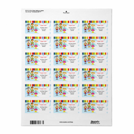 Superhero Super Hero Retouradreslabels Etiket (Full Sheet)