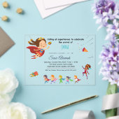 Superhero-thema Baby Girl Shower Acryl Uitnodigingen (Insitu (Huwelijk))