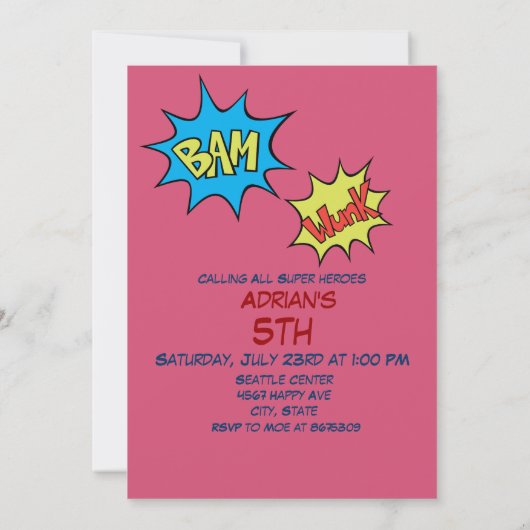 Superhero 🦸 Verjaardag Fotosjabloon Aangepaste ui Kaart (Achterkant)