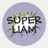 Superhero Verjaardagsfeestje Stickers (Voorkant)