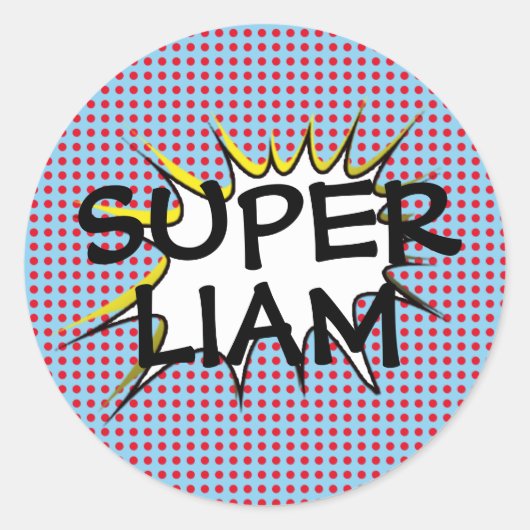Superhero Verjaardagsfeestje Stickers (Voorkant)
