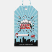 Superhero Vriend Comic Valentijn Gift Label Cadeaulabel (Voorkant)