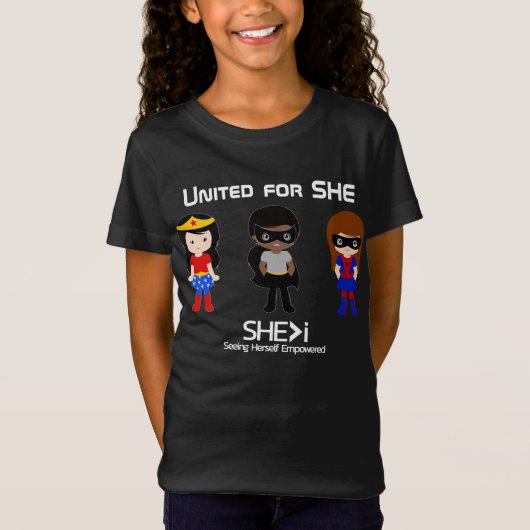 SUPERHERO White Outline - United for SHE T-shirt (Voorkant)