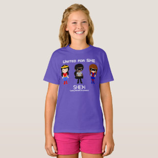 SUPERHERO White Outline - United for SHE T-shirt