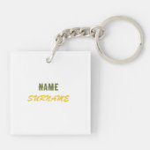 Superhero witte acryl Sleutelhanger van Adiela Ako (Achterkant)