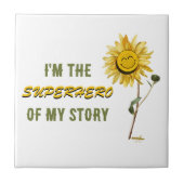 Superhero Witte Keramische Tegel van Poet Adiela A Tegeltje (Voorkant)