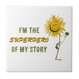 Superhero Witte Keramische Tegel van Poet Adiela A Tegeltje