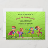 Superheroes Birthday Party Kaart (Voorkant)