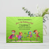 Superheroes Birthday Party Kaart (Staand voorkant)