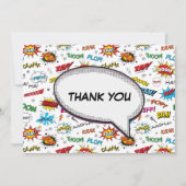 Superheroes Comics Pattern Dank u Kaart (Voorkant)