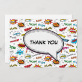 Superheroes Comics Pattern Dank u Kaart (Voorkant / Achterkant)