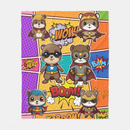 Superheroes Gopher Prints Fleece Deken (Voorkant)