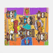 Superheroes Gopher Prints Fleece Deken (Voorkant (Horizontaal))