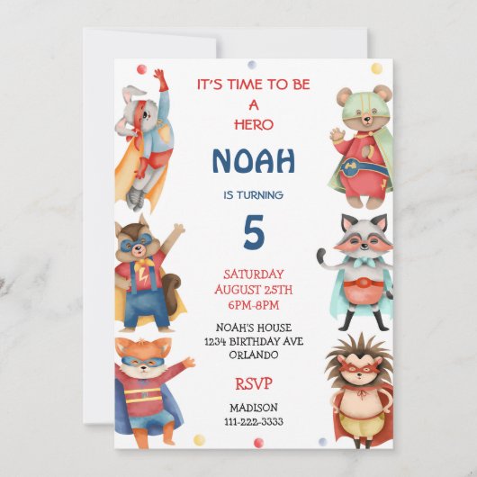 Superheroes Jongens Verjaardagsfeestuitnodiging Kaart (Voorkant)