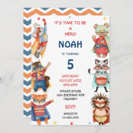 Superheroes Jongens Verjaardagsfeestuitnodiging Kaart