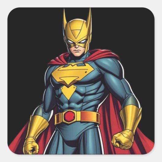 SuperHeroes Vierkante Sticker (Voorkant)