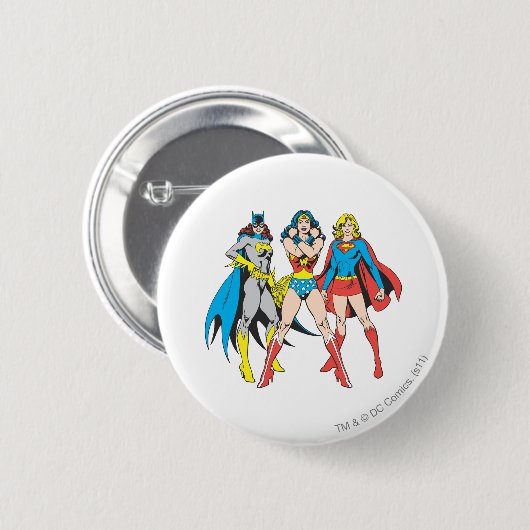Superheroïne Pose Ronde Button 5,7 Cm (Voorkant /achterkant)