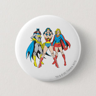 Superheroïne Pose Ronde Button 5,7 Cm
