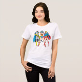 Superheroïne Pose Tri-Blend Shirt (Voorkant volledig)
