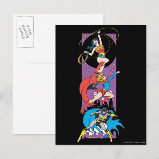 Superheroïnen in actie briefkaart (Voorkant / Achterkant)