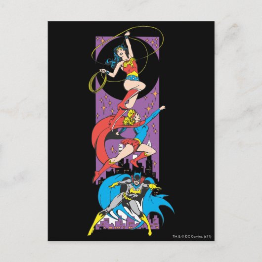 Superheroïnen in actie briefkaart (Voorkant)