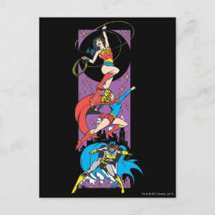 Superheroïnen in actie briefkaart