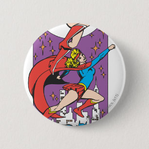 Superheroïnen in actie ronde button 5,7 cm