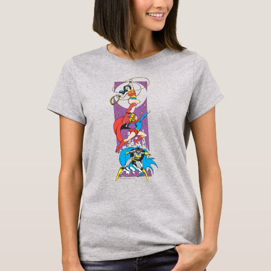 Superheroïnen in actie t-shirt (Voorkant)