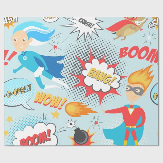 Superheros Cadeaupapier (Vlak)
