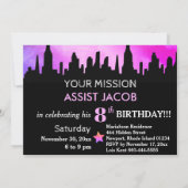 *~* SUPERHEROS Childrens Birthday Party Kaart (Achterkant)