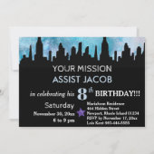 *~* SUPERHEROS Kids Birthday Party Kaart (Achterkant)