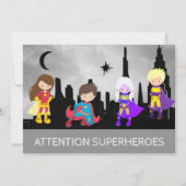** SUPERHEROS Kinderverjaardagsfeestje Kaart (Voorkant)