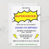 Superheros Party Happy Birthday Kaart (Voorkant)