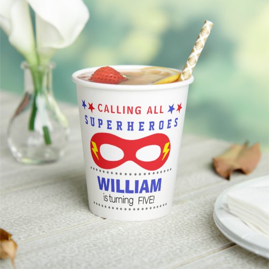 Superheros Party Happy Birthday Papieren Bekers (Insitu)