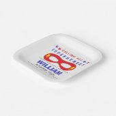 Superheros Party Happy Birthday Papieren Bordje (Gebogen)