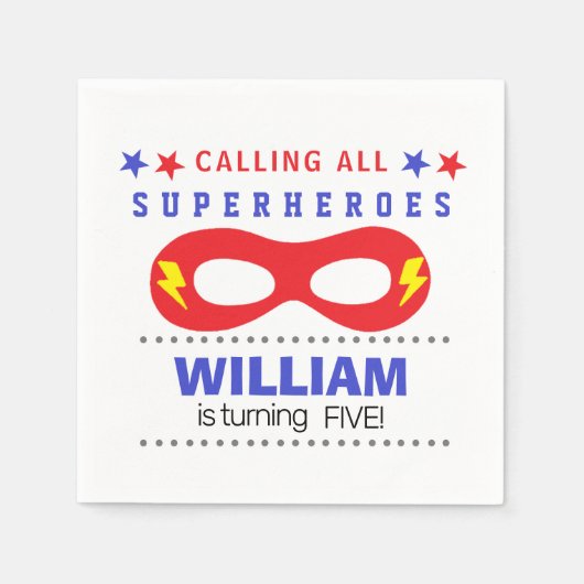 Superheros Party Happy Birthday Servet (Voorkant)