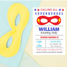 Superheros Party Happy Birthday-uitnodiging