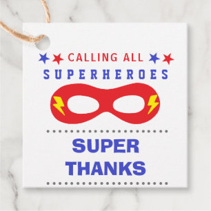 Superheros Party Super bedankt Bedankjes Labels