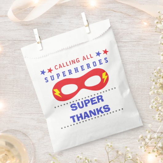 Superheros Party Super bedankt Bedankzakje (Geknipt)