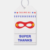 Superheros Party Super bedankt Cadeaulabel (Voorkant)
