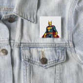 Superheros Vierkante Button 5,1 Cm (In situ)