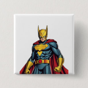 Superheros Vierkante Button 5,1 Cm