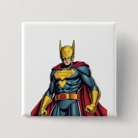 Superheros Vierkante Button 5,1 Cm (Voorkant)