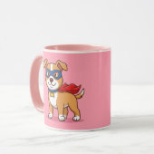 Superhond Held Roze Combo Mok (Voorkant links)