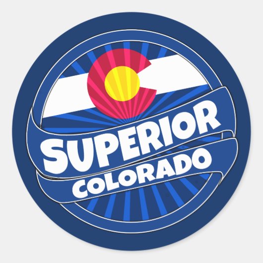 Superieure Colorado-vlag barstte stickers (Voorkant)