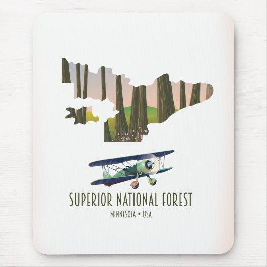 Superieure nationale  kaart voor bossen in Minneso Muismat (Voorkant)