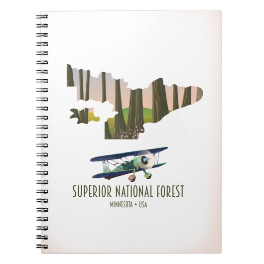 Superieure nationale  kaart voor bossen in Minneso Notitieboek (Voorkant)