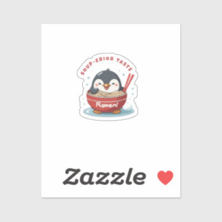 Superieure soepsmaak schattige pinguïn sticker